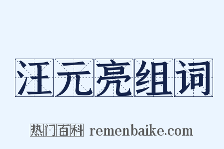 汪元亮组词是什么意思的图片